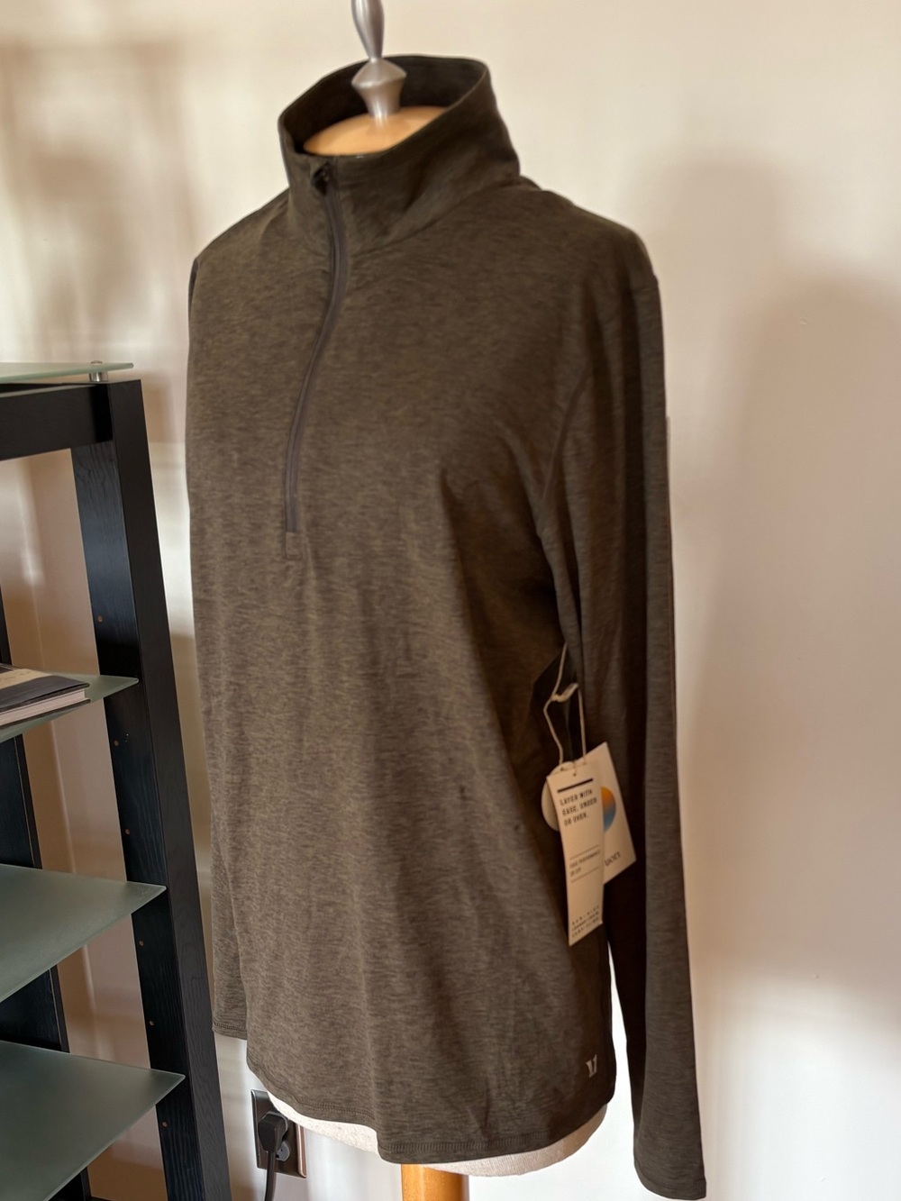 Vuori Men’s Ease Performance 1/2 Zip in Evergreen Heather